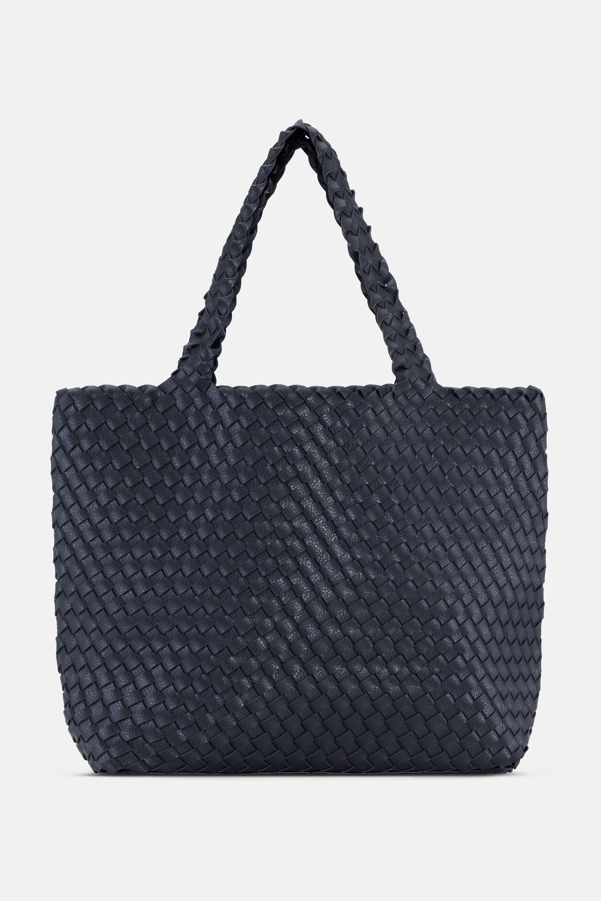 Tote Bag Flätad - Navy Metallic Blue